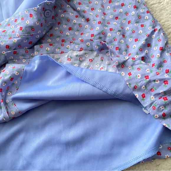 Daisy Street Purple button through mini skirt in vintage ditsy floral - Picture 9 of 10